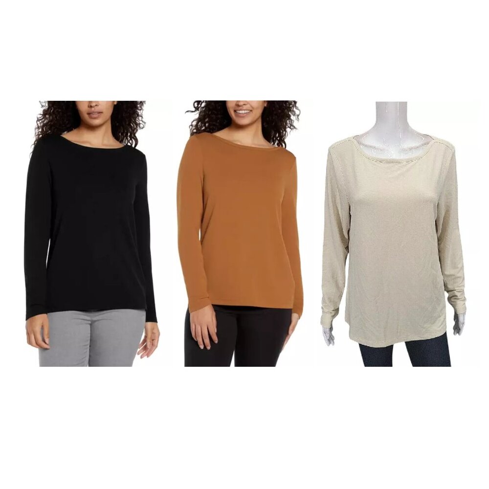 NWT Banana Republic Women's Long Sleeve Boatneck Top Sizes L-2XL $65 11HL134